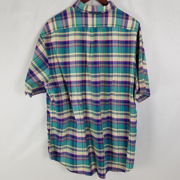 Daniel Cremieux Mens XL Plaid Short Sleeve Button Down Shirt Cotton Casual - Picture 2 of 11